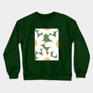 Cute daisy, Chamomile art, Retro print, Indie decor, Cottagecore, Positive, Abstract white flowers Crewneck Sweatshirt